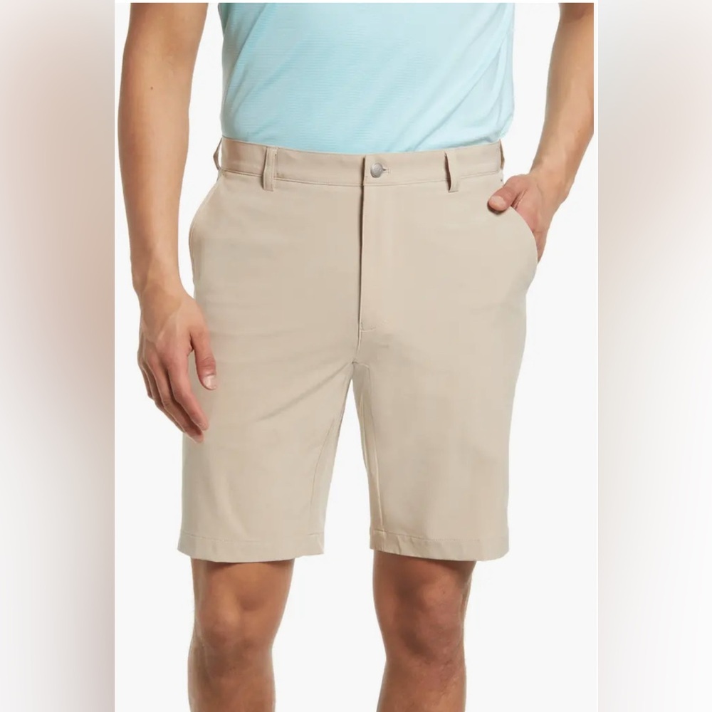 Peter Millar Men's Shackleford Performance Hybrid Shorts Beech Wood Size 36